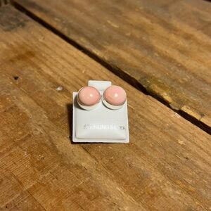 Pink conch Sterling Silver Stud Earrings